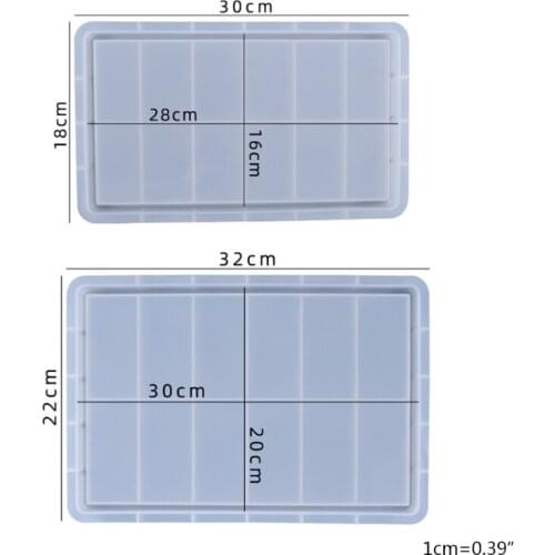 Rectangle Tray Epoxy Resin Mold Fruit Plate Board Cup Mat Coaster Silicone Mould