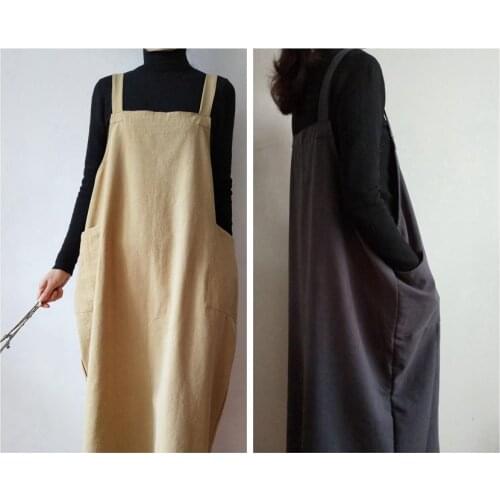 Retro Cotton linen aprons for women man unisex kitchen apron Commercial Restaurant Home Bib cleaning apron Coffee overalls