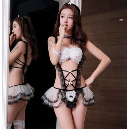 GOYHOZMI sexy lingerie sexy costumes women maid cosplay costumes lace mini teddy dress sexy underwear sex products intimates