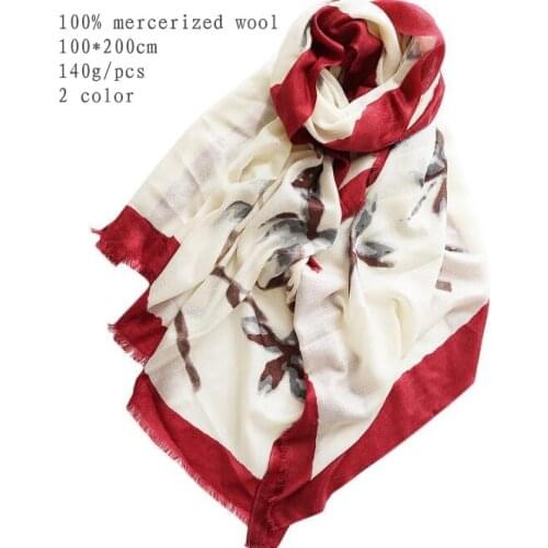 Naizaiga 100*200cm mercerized 100% wool spring shawl winter warm print 80s wrap ladies pashmina, MSY16