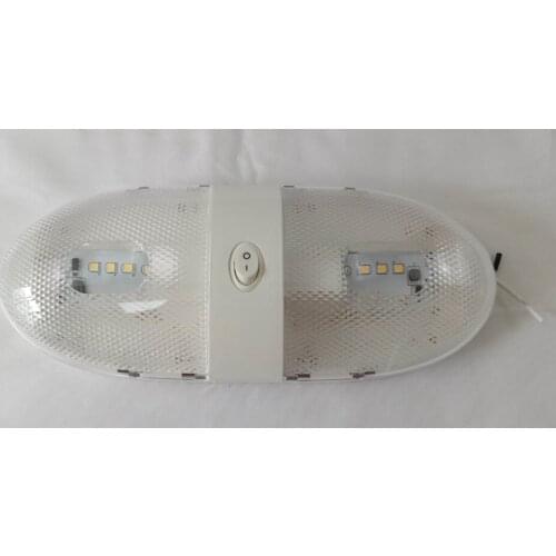 12V LED Double Dome Light Ceiling Fixture 340LM Natural White RV Camper Trailer Marine Motorhome