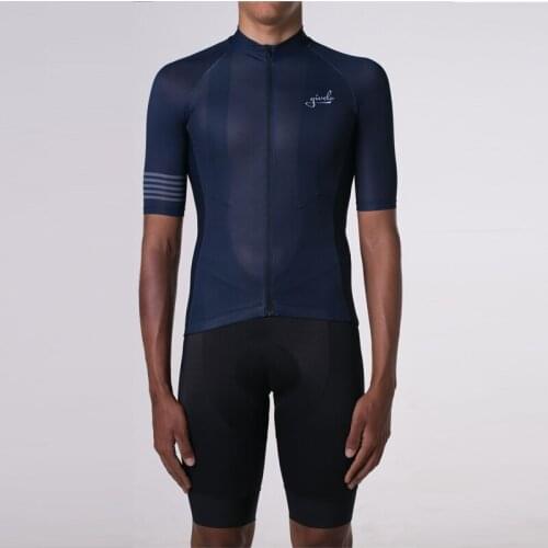 Navy blue cycling jersey men New Brand team Pro cycle wear MTB short sleeve suit bicycle shirt and gel pad bib shorts Breathable