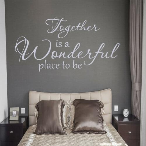 Together Is A Great Place Quotes Wall Sticker Vinyl Home Decoration Bedroom Love Words Wall Decals Interior Design Mural 4150