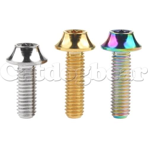 Catdogbear M6X16 20mm Titanium Ti Alloy Bolt Button Torx Head V Brake Fixing for Motorcycle Housing Screw Parts Accessory