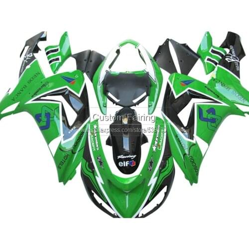 Green fairings for Kawasaki ZX10R zx * 10r 2007 2006 Ninja black line stickers 07 06 fairing kit ZR23