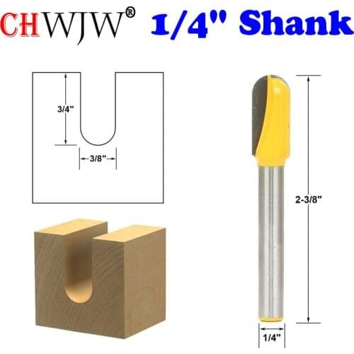 1pc 1/4" Shank long Core Box Router Bit - Long Reach - 3/8"W X 3/4"H For Woodworking Cutting Tool