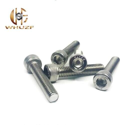 100pcs M5 DIN912 304 Stainless steel Hexagon Hex Socket Head Cap screw Metric Thread M5*5/6/8/10/12/14/16/18/20 mm Cylinder Bolt