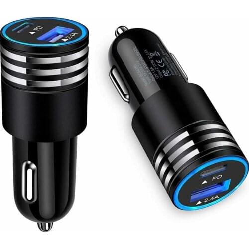 100% Brand New Fast Car Charger USB Port & C Type For Smart Phone Universal Socket Adapter Car Charger
