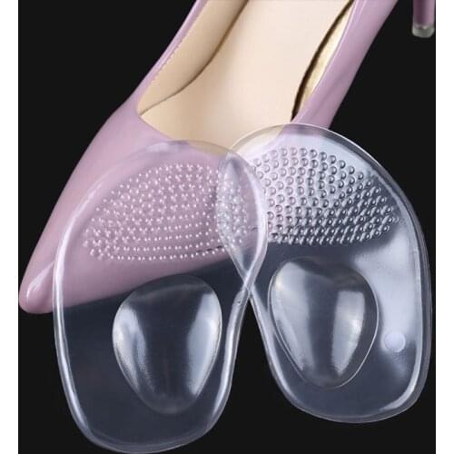 2pcs Shoe Pads Forefoot Cushion Silicone Massage Non Slip High Heels Insole Pain Relief Metatarsal Ball Foot Support Soles
