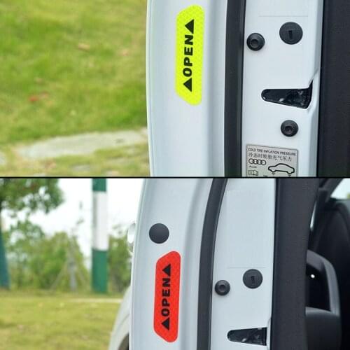4pcs car door safety warning reflective sticker for Kia Rio 3 4 K2 K3 K5 K4 Cerato,Soul,Forte,Sportage R,SORENTO,Mohave,OPTIMA