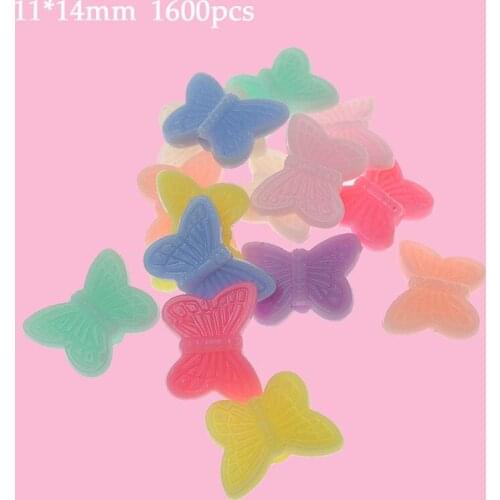 Wholesale 11*14mm 1600pcs Pastel Colors Butterfly Acrylic Beads DIY Jewelry Findings Ornament Accessories Beading Material