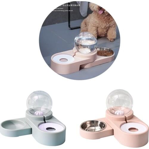 Automatic Pet Dog Cat Bubble 1.8L Feeder Pet Bowls Detachable Not Wet Mouth Cats Dogs Water Drinking Bowl Dispenser for Pet Feed