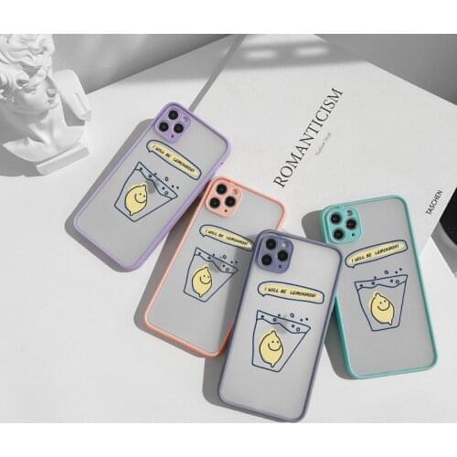 Hot Summer Funny Lemon Phone Case For iPhone 12 Mini Pro Max 11 Pro XS Max XR 7 8 6 Plus Hard Matte Back Cover Fundas