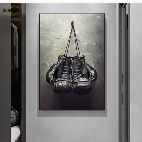 Boy Room Decoration Boxing Gloves Canvas Painting Black and White Posters And Prints Wall Art Picture for Living Room Home Decor