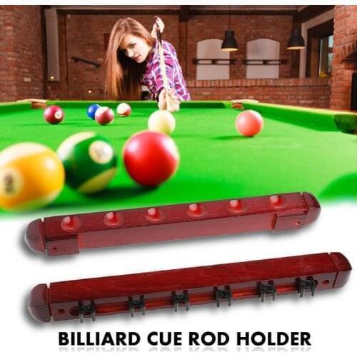 Billiard Wood Rack Holder Wall Mounted Hanging Professional Billiard Cue Rack 6-Hole Wooden Billiard Cue Holder Accessories