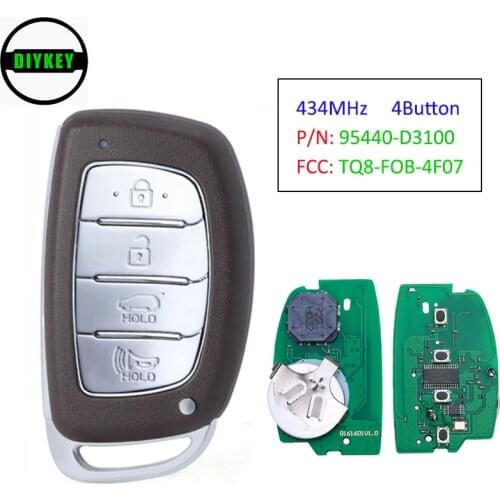 DIYKEY Smart Remote Key FOB PROX 434MHz 4 Button for Hyundai Tucson 2016-2017 P/N: 95440-D3100 FCC ID: TQ8-FOB-4F07