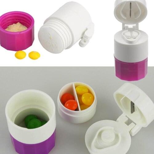 Top Luxury High Quality 1 Pcs 4 Layer Pill Box Tablets Cutter Grinder Splitter Divider Pill Box Storage Case EK-New