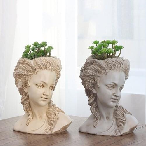 Ancient Greek Goddess Creative Flower Pot Nordic Style Art Head Resin Potted Desktop Micro Landscape Decoration Ornaments