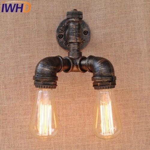 Loft Style Iron Water Pipe Lamp Industrial Edison Wall Sconce Switch Vintage Wall Light Fixtures Home Lighting Antique Lamp