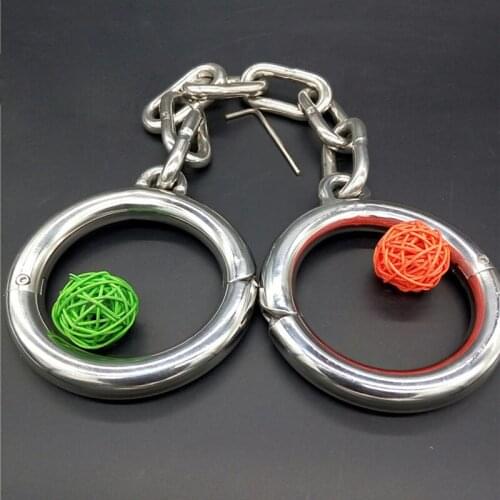 Stainless Steel Leg Irons Ring Ankle Cuffs Metal Adult Toys Couples Sex BDSM Bondage Adult Games Slave Restraints torture tools