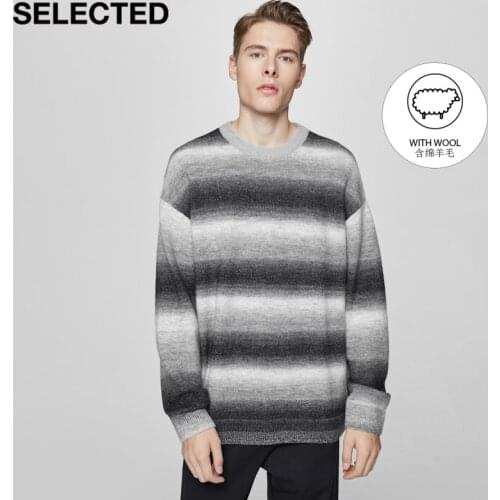 SELECTED Winter Mens New Round Collar Fashion Stripe Casual Knit S|420424010