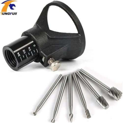 Dutoofree For Dremel Tools Dedicated Locator Horn DIY Woodworking Milling Burrs Cutter HSS Set Dremel 3000 Accessories