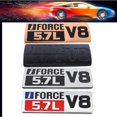 3D i Force V8 5.7L car Hood Fender trunk Rear Bonnet Nameplate Decal Emblem Badge Sticker for Tundra PRO Door