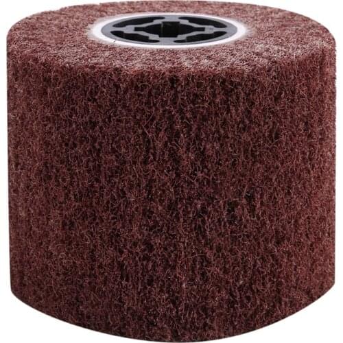 Non-Woven Wire Wear Drawing Polishing Wheel Flip Brush for Surface Treatment Stainless Steet 100 x 22mm (120 Grains)