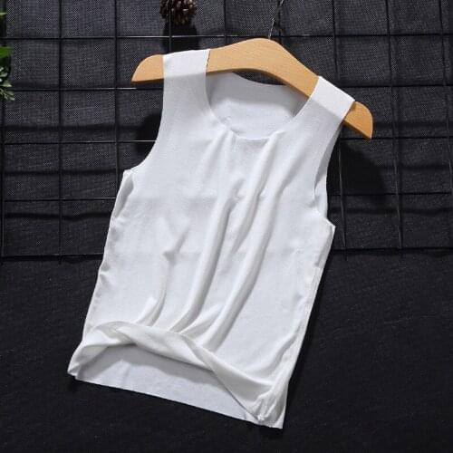 2021 New Childrens Seamless Vest Summer Boys And Girls Vest Solid Color Freely Tailored Girls' Small Vest Ultralight Vest