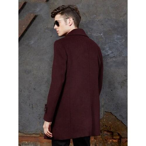 New 2918 Autumn Winter Jacket Men Wool Long Coats Turn-Down Collar Abrigo Hombre Slim Fit High Quality LX778
