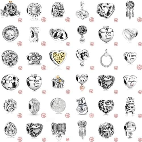 New 925 Sterling Silver Beads Love Heart Crystal And Cute Birds Animals Beads Charm fit Original Pandora Bracelet Women Jewelry
