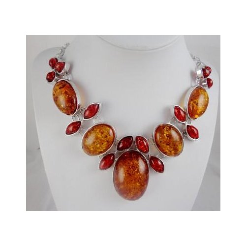 Wholesale fashion Natural Precious Modernist TEARDROP GOLDEN HONEY PRESSED AMBERS NECKLACE Jewelry making necklace P12