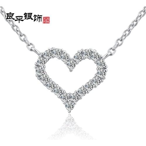 Free shipping hot sale 925 sterling silver necklace with zircon chain necklace Miss Honey Love minimalist silver jewelry