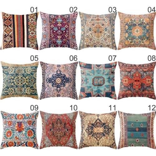 Persian Turkish Carpet Pattern Pillowcase Persian Cushion Case Lumbar Pillow Cover Car Cushion Cover Office Home Bedroom Decor