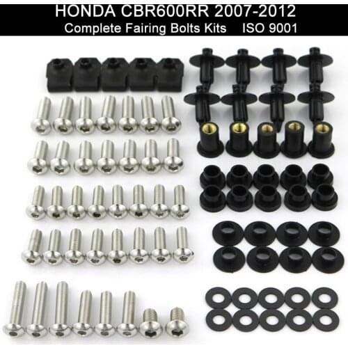 Fit For Honda CBR600RR 2007 2008 2009 2010 2011 2012 Stainless Steel Complete Full Fairing Bolts Kits Screws Nuts Fairing Clips