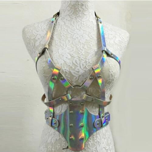 Genuine Leather Girdle Belt Cross Hanging Neck Belt Nightclub Bar Female Singer DJ Performance Accessories DWY3630