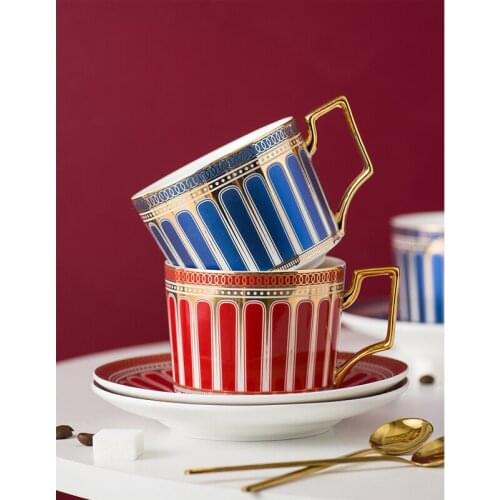 Luxury Phnom Penh bone china Coffee Cup and Saucer European porcelain tea set Elegant English afternoon tea cup coffee set
