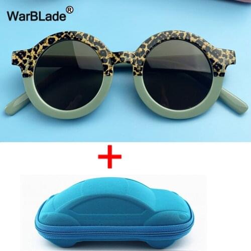 WarBLade Retro Round Kids Sunglasses Boys Girls Leopard Double Color Sun Glasses Fashion Children Outdoors Shades Eyewear UV400