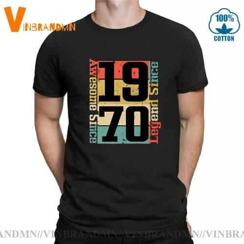 Retro Birthday Shirt Awesome Since 1970 T shirts men Vintage Born in 1970 Idea Gift tshirt Legends are made in 1970 T-shirt