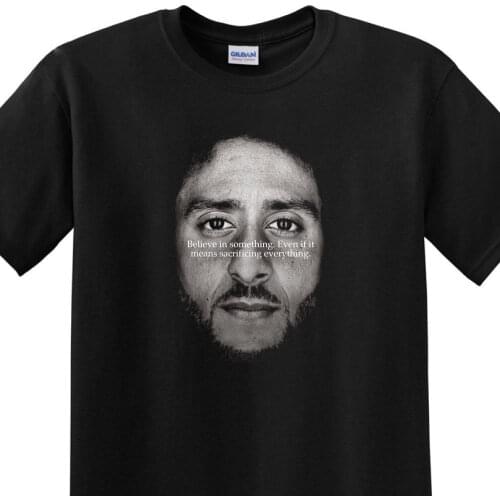 Believe In Something Colin Kaepernick MenS Black T-Shirt I'M With Kap Cheap Tee Casual Short Sleeve Tee
