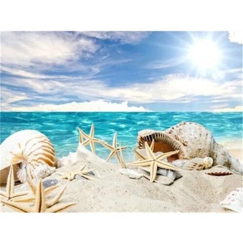Landscape Seaside Beach DIY 11CT Cross Stitch Embroidery Kits Craft Needlework Set Printed Canvas Cotton Thread Home Sale