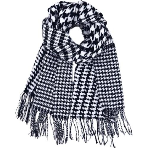 Yishine 2020 Newest Winter Cashmere Houndstooth Shawl For Women Poncho