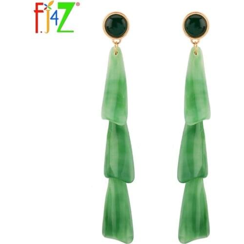 F.J4Z New Arrival Beautiful Prom Dangle Earrings For Women Unusual Stunning Opal Acrylic Earrings For Party Deco Brincos Bijoux