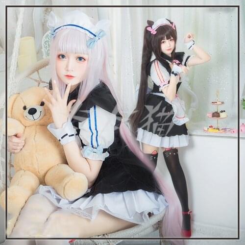 Game Nekopara Chocolat Vanilla Cosplay Costume Women Cute Maid Dress Women Sexy Uniforms Halloween Carnival Suits