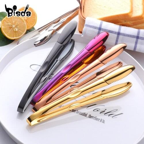 Ice Tongs Stainless Steel Bread Clip Barbecue Meat Tongs Candy Clamp Clip Kitchen BBQ Clip Multi-function Kitchen Accessories