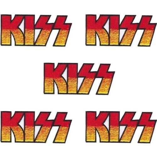 1PCS Creative Exquisite Kiss letter embroidery patch logo Iron-On clothing badge fashion rumor decorative jacket for children