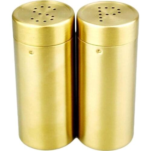 2pcs/ a set Gold "SP"Stainless Steel Spice Jar Condiment Set Seasoning Bottles Set Salt Pepper Shakers Spice Cruet Sets Sauce O