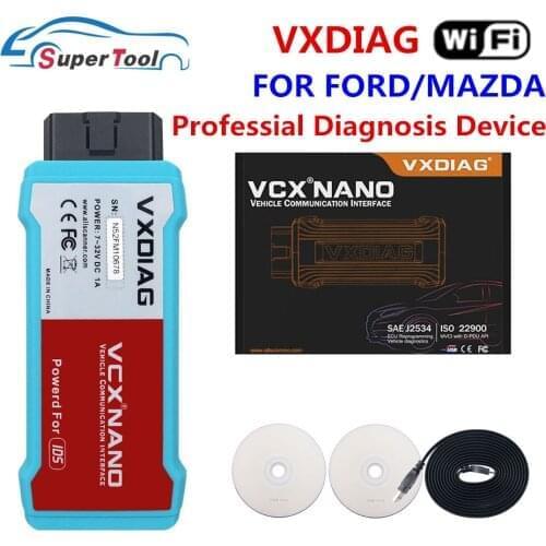 2020 VXDIAG VCX NANO For Ford For Mazda OBD2 Auto Car Diagnostic Tool 2 In 1 IDS V116 WIFI Automo OBDII Scanner PCM,ABS,Program