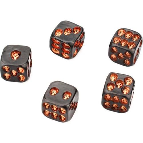 5pcs/set 18mm Skull Bones Dice 6 Sided Resin Skeleton Dice Pub Party Board Game N58B