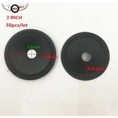 50 Pcs/lot Wholesale 3 Inch Speaker Paper Cone 74 mm13 mm Core H: 9.5 mm Tweeter Cones Speakers DIY Repair Accessories Black
